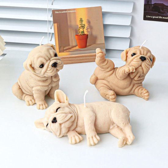hondenvorm voor kaars, zeep, chocolade, taartdecoratie (wit, hond L) — afbeelding 5