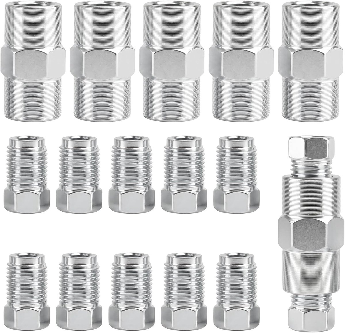 10 Stks Rem Pijp Fittings Kit en 5 PcsBrake Line Fitting Moer Kit