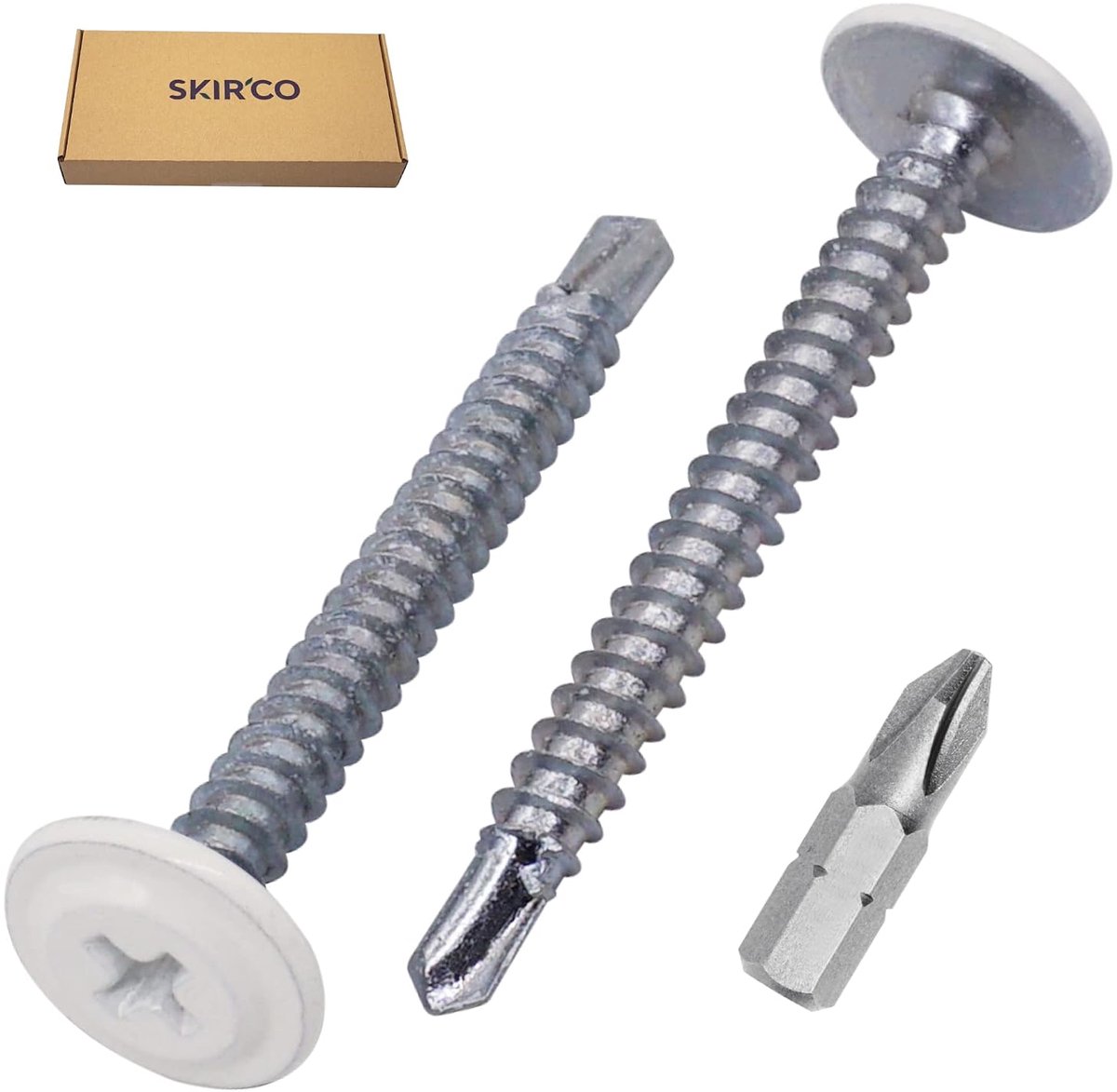 Zelfborende schroeven 4,2 x 40 mm, plaatstalen schroef, PH gemodificeerde trusskop (Zuiver wit RAL 9010)