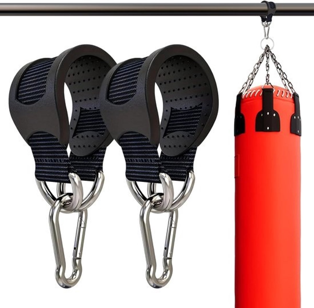 Bokszak Ophangband - Bevestigingsriemen Set - Krachtige Training - Slijtvast Materiaal - 2 Stuks - Zwart