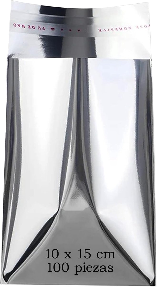 100 metallic enveloppen, zilverkleurig, met zelfklevende sluiting, metallic zakjes, gekleurd, voor geschenken, kantoor en uitnodigingen, bruiloftsgasten (zilver-glitter, 10 x 15 cm (100 stuks)