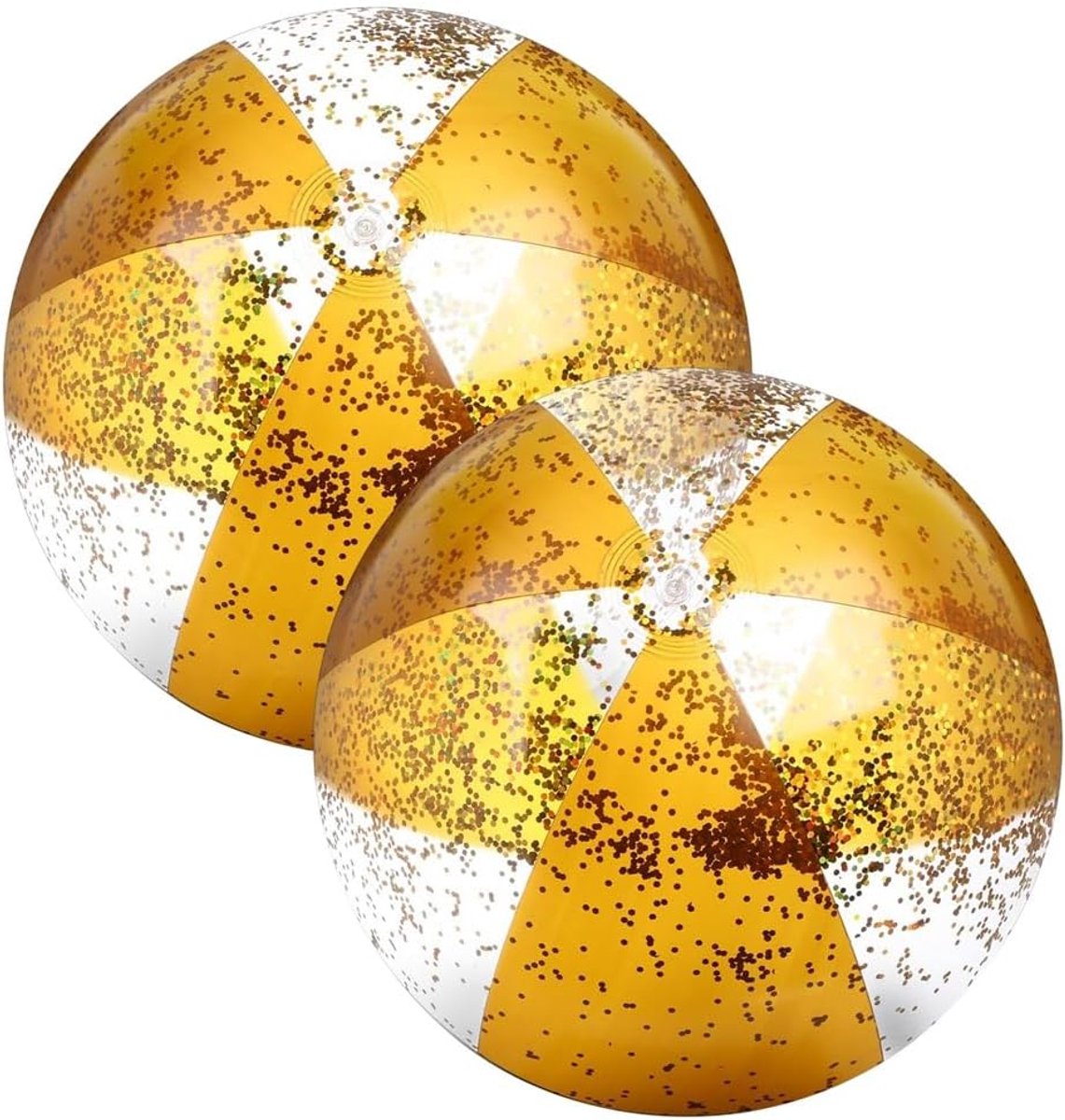 2 stuks 16 opblaasbare waterballen, gouden confetti, zwembadballen voor zwembad, voor volwassenen, zomerverjaardagsfeest, goud