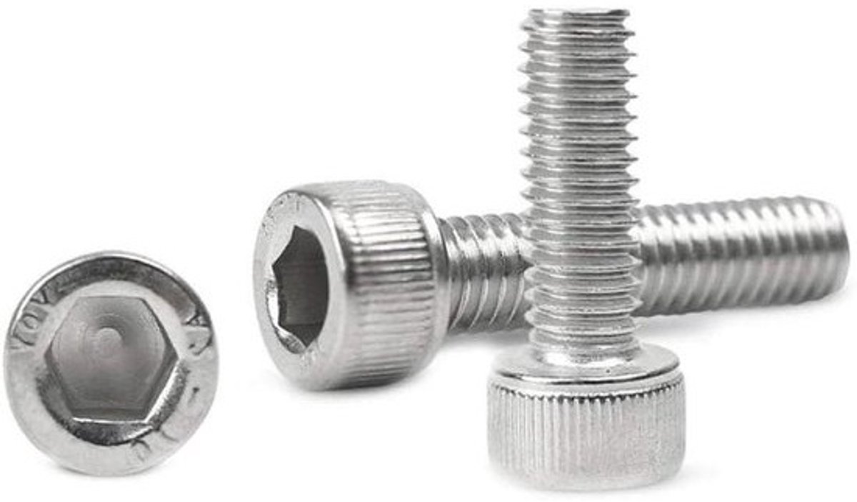 Binnenzeskantschroeven - Inbusbouten - Bevestigen Meubels - Roestvrij Staal - M3 x 6mm - Zilver