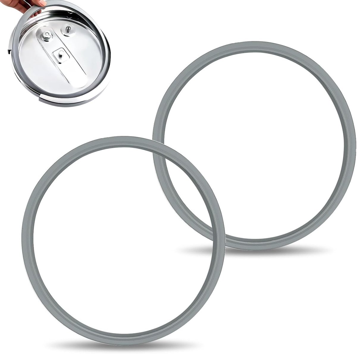 2 x Vervangende Sealing Rings Ø22cm voor Drukpan, Rubber en Siliconen Dichting voor Koken, Geschikt voor Silit en Fissler