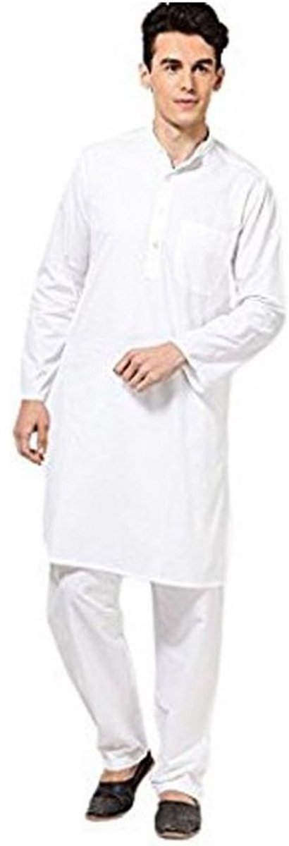 Heren Kurta Pyjama Set 100% Katoen