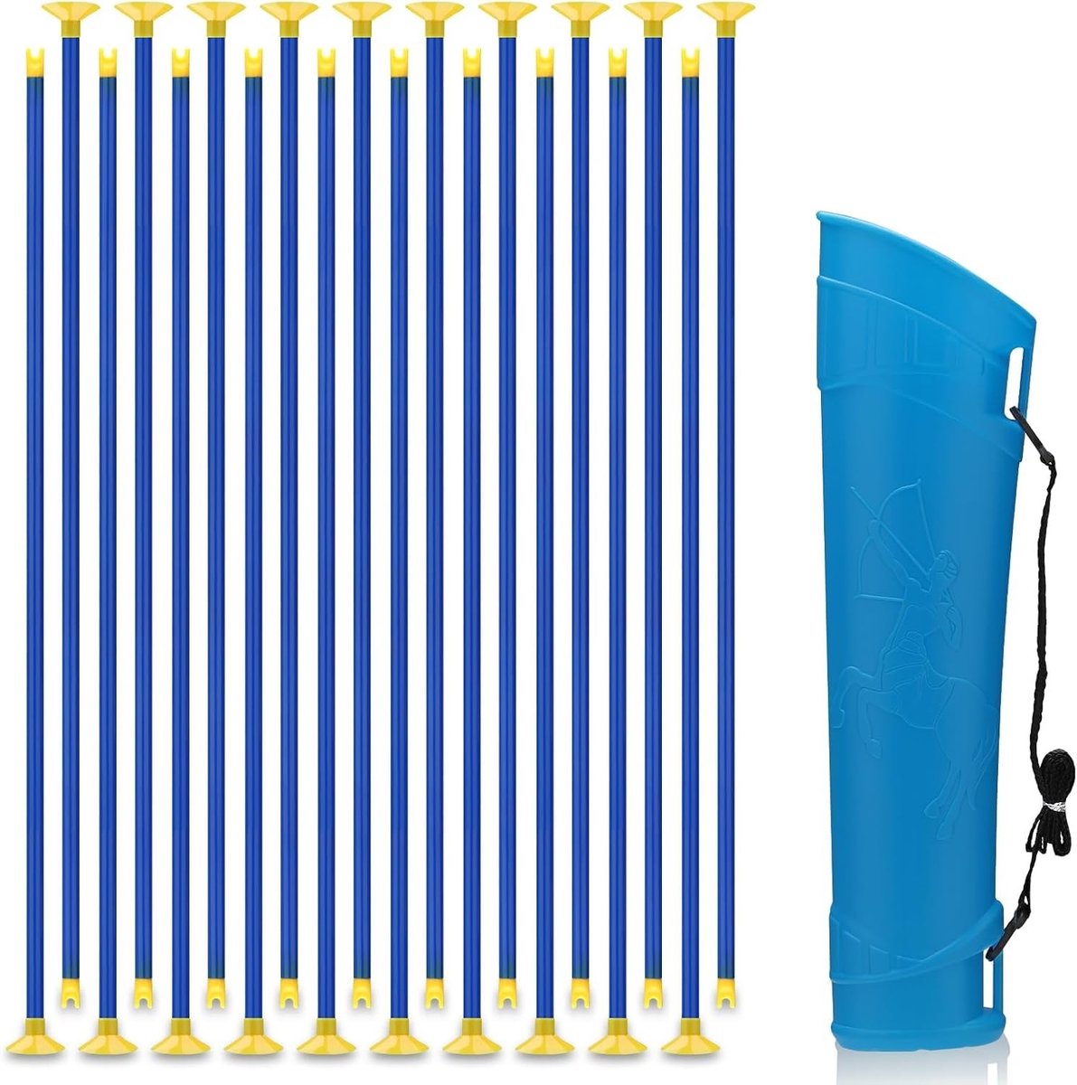Set van 20 Vervangpijlen met Zuignap 42 cm Speelboog voor Binnen en Buiten, Geschikt voor Jongens en Meisjes, Inclusief 1 Tubus en 20 Pijlen