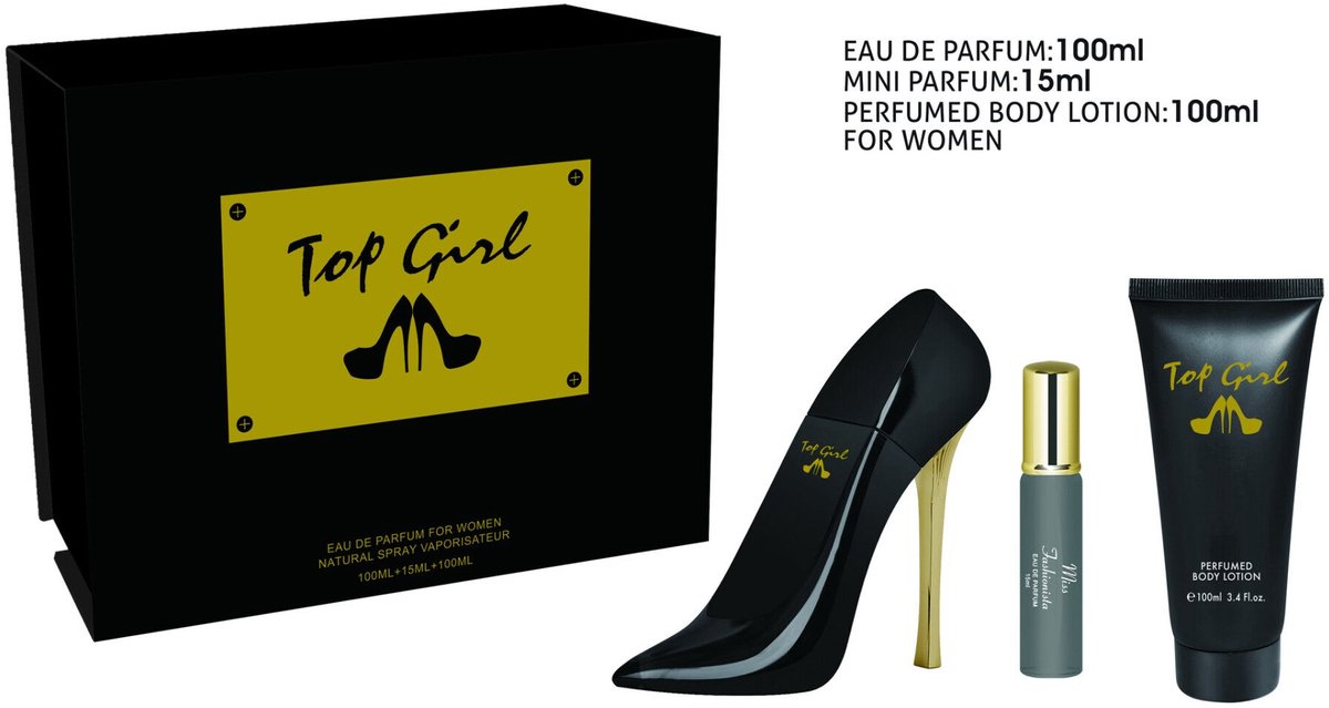 Tiverton Top Girl Eau de Parfum Giftset voor Dames - 100 ml + 15 ml + Bodylotion 100 ml