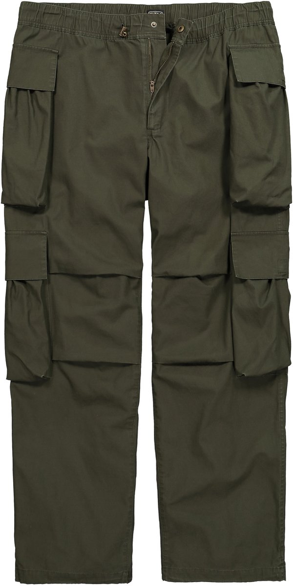 STHUGE - Heren - Cargobroek baggy fit elastische tailleband - Donkerolijf - Maat 66