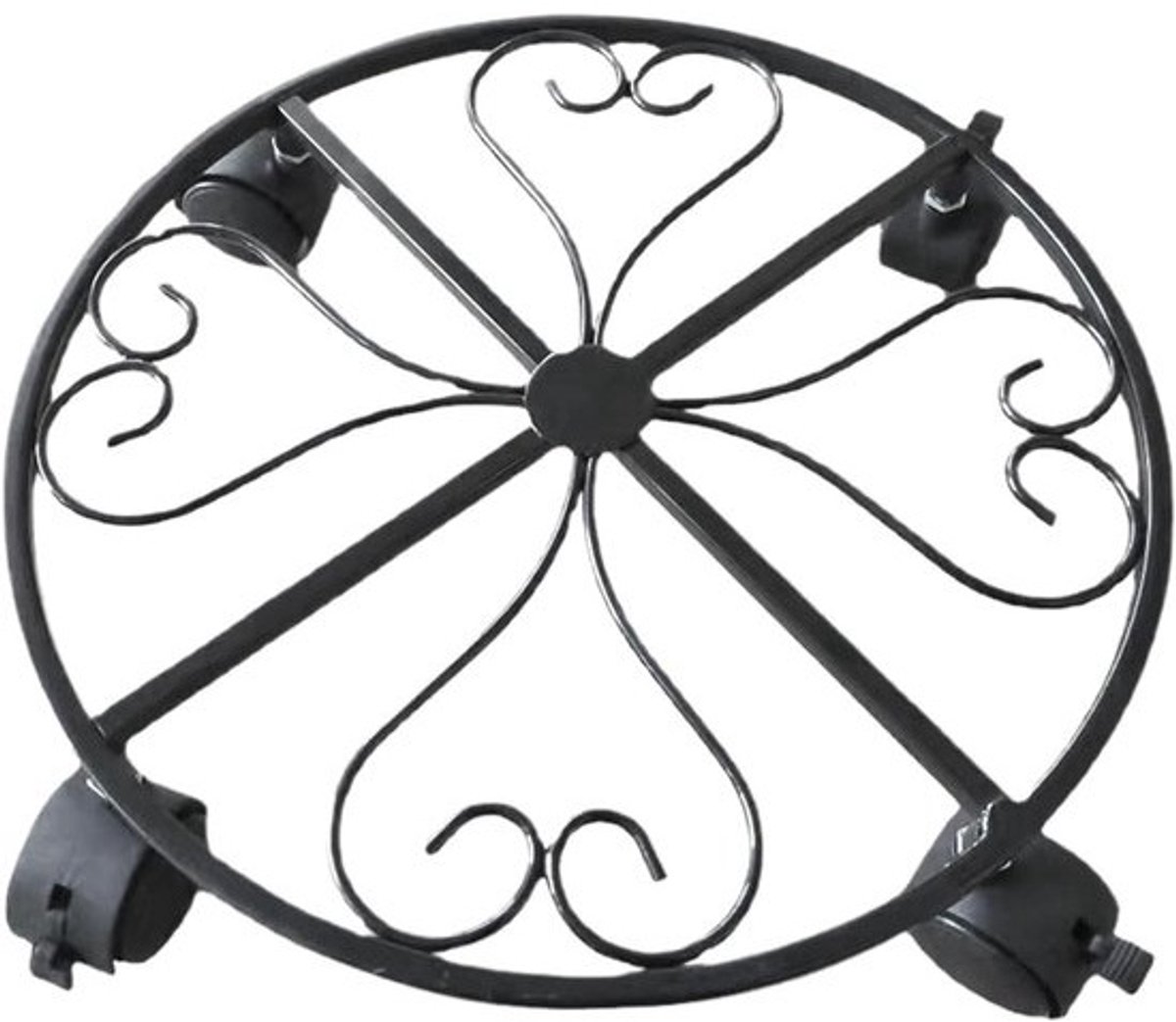 Plantenhouder met wielen - Verrijdbare plantentrolley - Planten verplaatsen - Vergrendelbare rollen - 31 x 31 cm - Wit