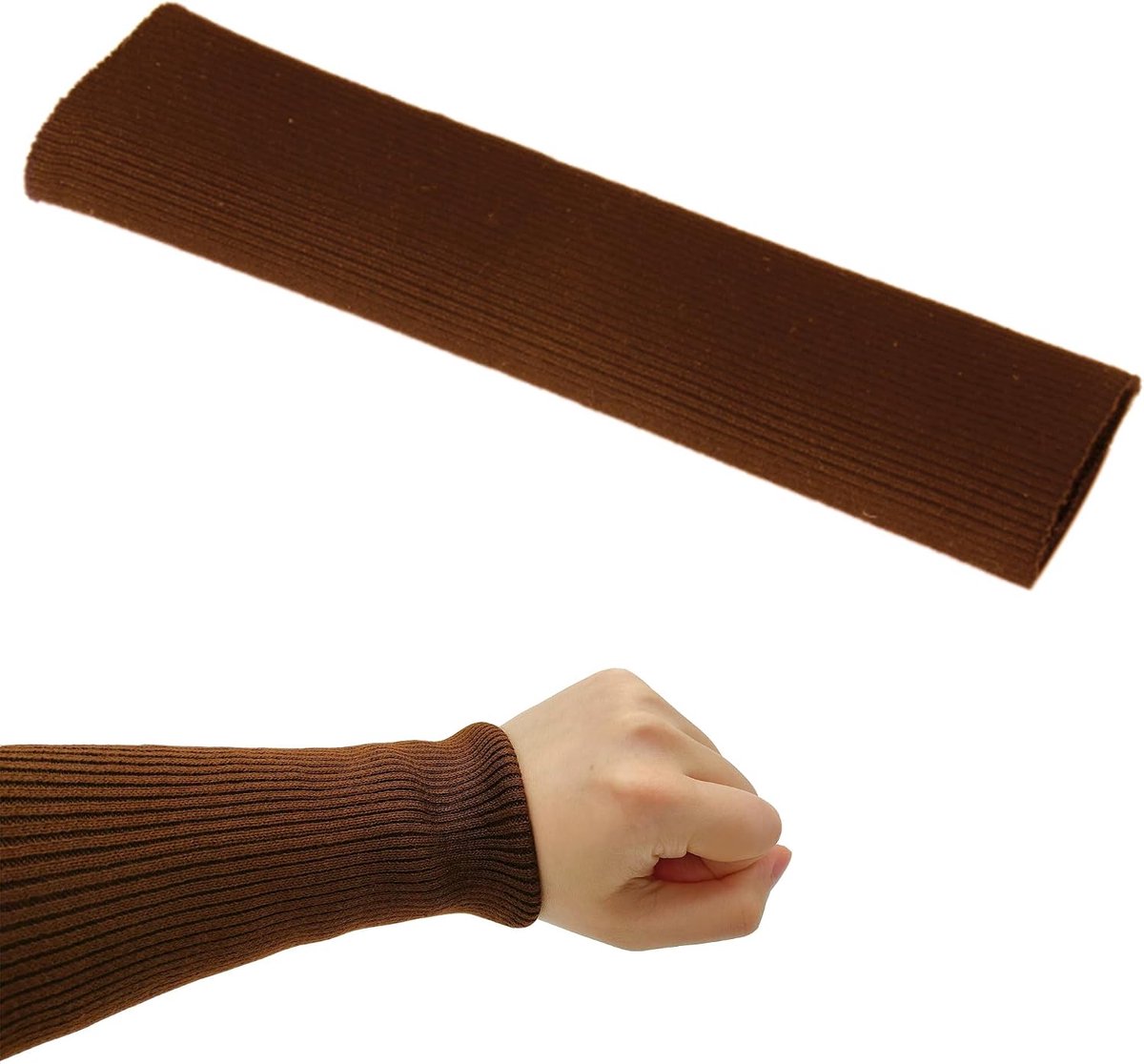 Elastische manchetten kleding mouwen elastische vervangende mouwen naaien donsjack patch reparatie patches stof jas naaien DIY (bruin)