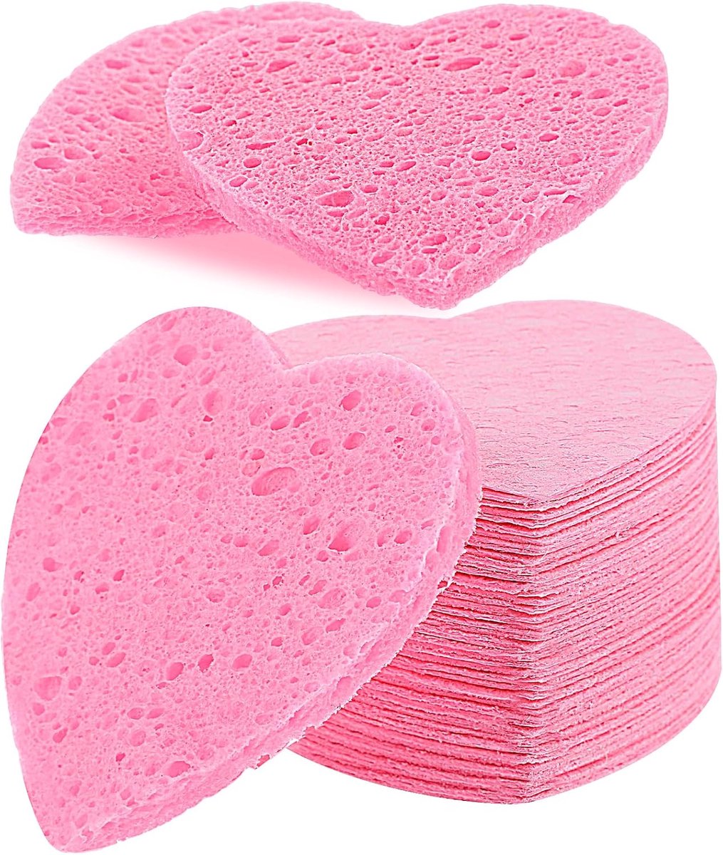 Dailygoods- Wegwerpsponzen 60 stuks - Gezichtspons voor dagelijkse reiniging - Exfoliërende sponzen - Geschikt voor gezichtsmaskers - Verpakking 14 x