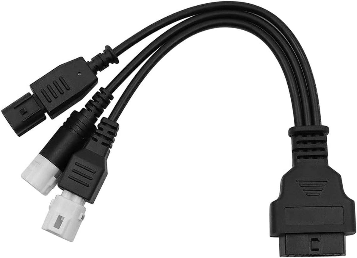Dailygoods - OBD2-diagnostische kabel - Motorfiets foutcodelezeradapter - Zwart - 3-pins 4-pins 6-pins - Geschikt voor Yamaha - 33 cm