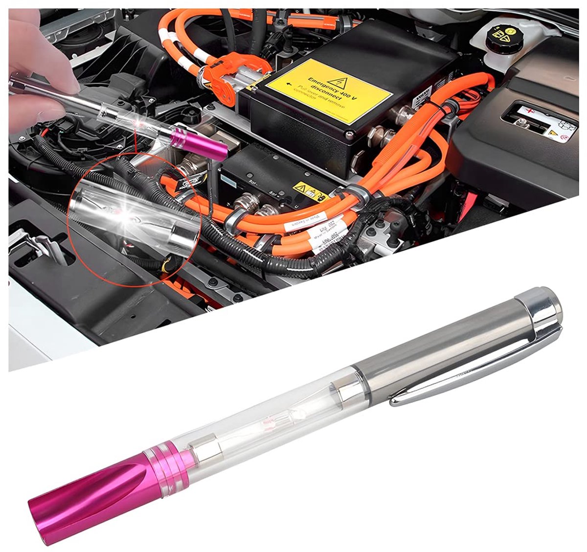 Dailygoods- Ontstekingstester Universeel - Bobinestest - Spoeltester - Hoogspanningskabel - Auto/Grasmaaier - Aluminium 123 mm - Spark Tester
