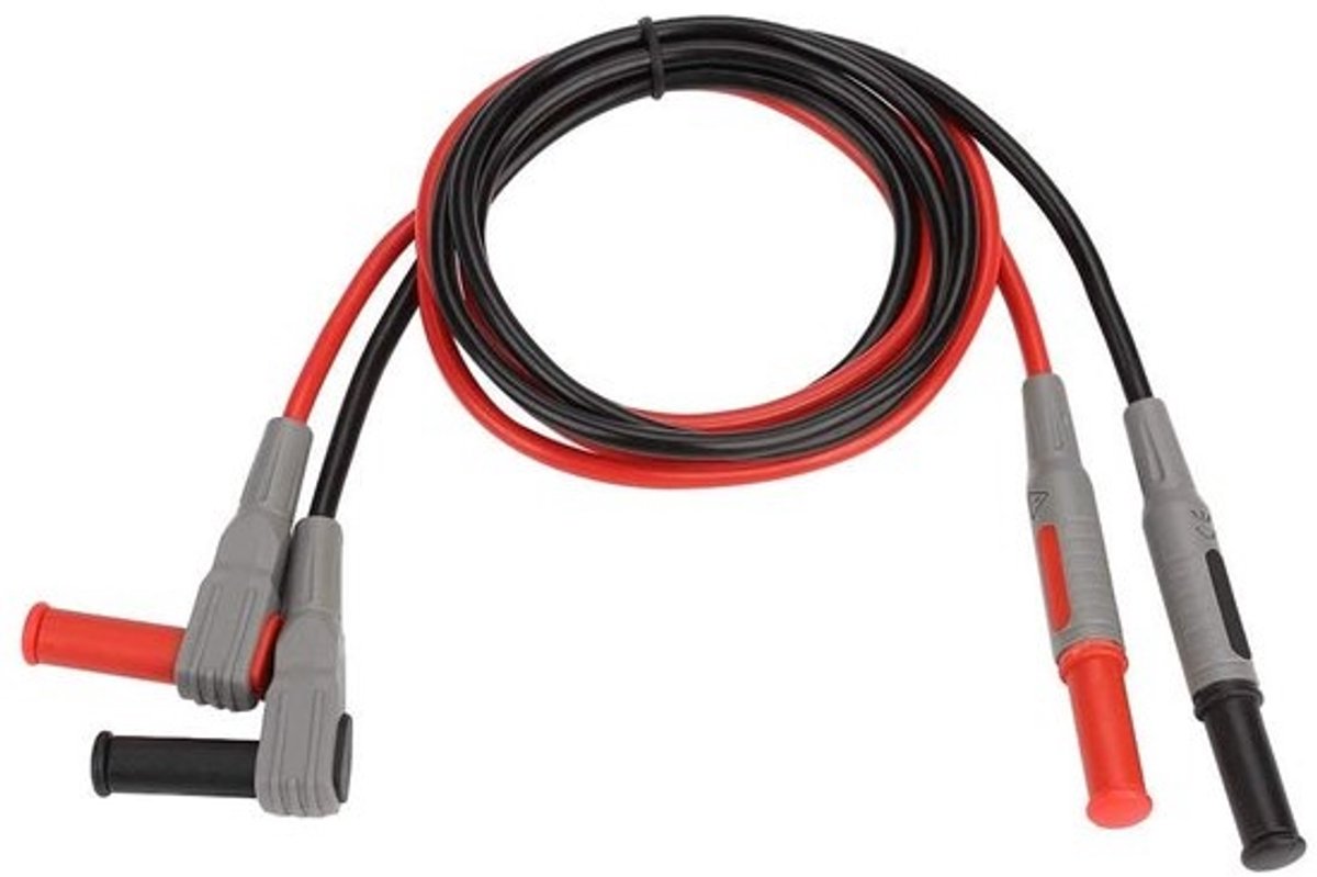 Meetsnoer Set - Testkabels - Elektrische Tests - Dubbele Isolatie - 100 Cm - Rood Zwart