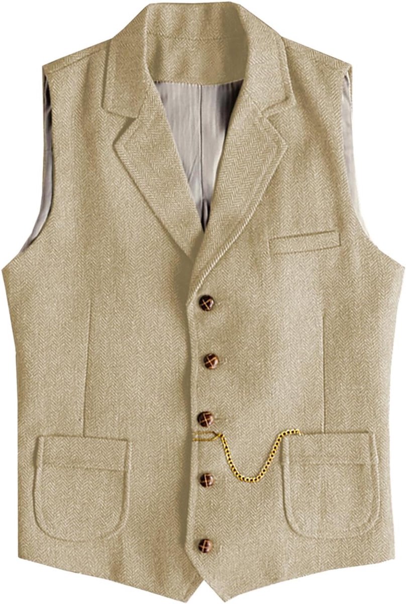 Herringbone Tweed herenpak, vest, wol, slim fit, vest, wol