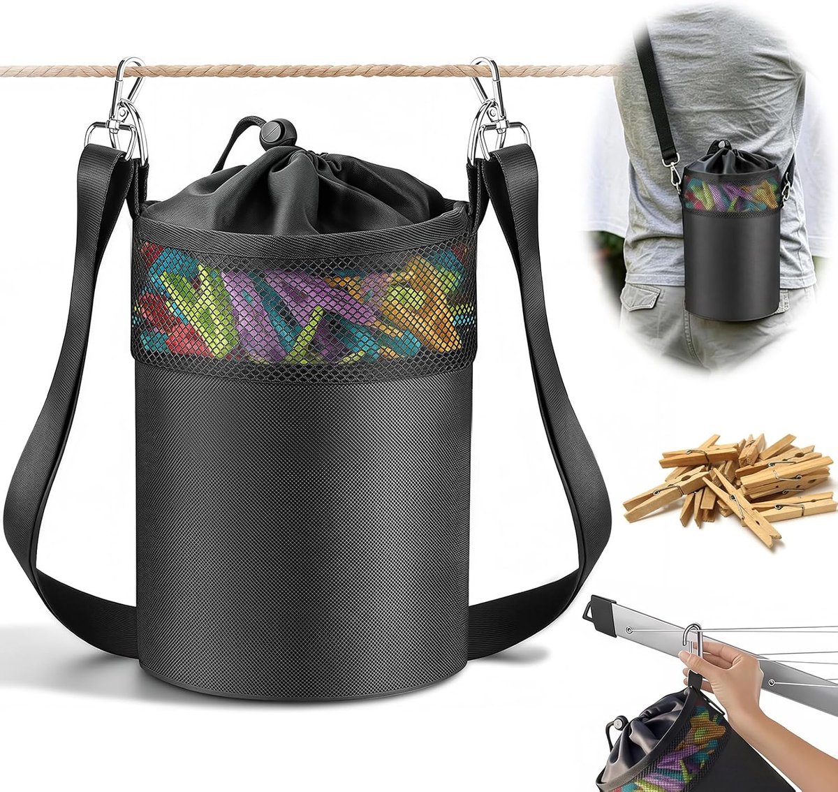 Wasknijpers, tas voor wasknijpers, draagbaar, wasknijpers