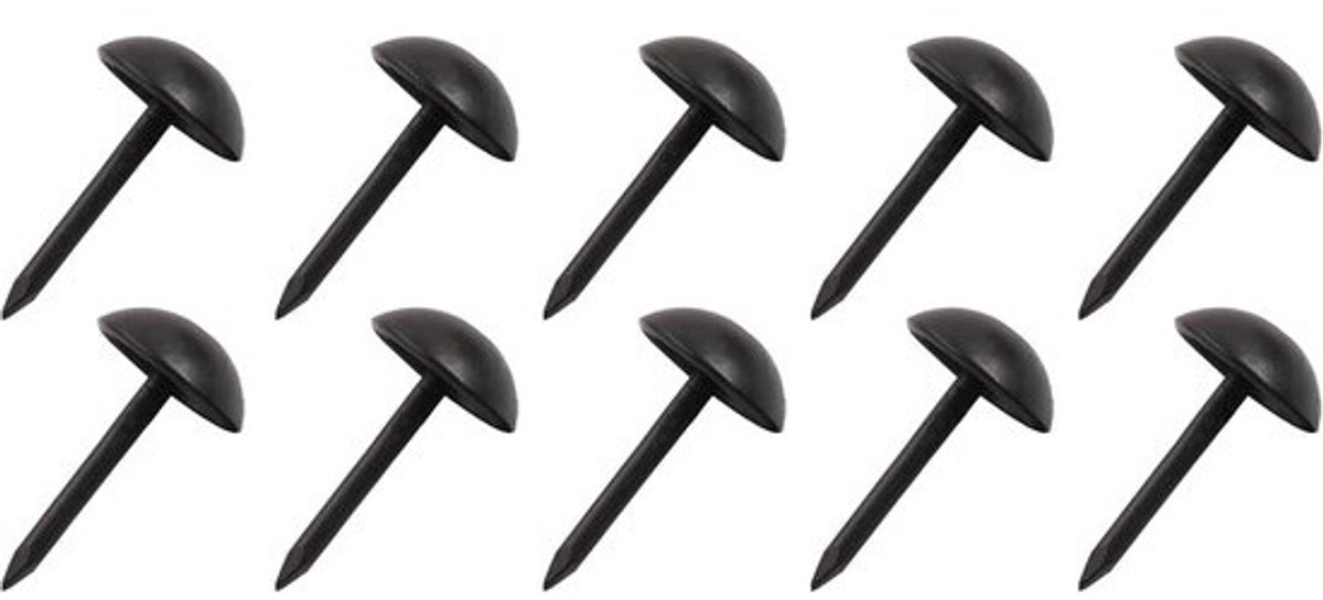 200x Metalen Duimspijkers 7x13mm Rond Zwart - Decoratieve Drukspijkers voor Meubels en Huis