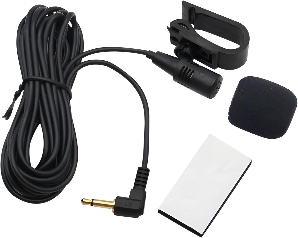 Audio Microfoon 3,5 mm Jack met Houder voor Bevestiging compatibel met AutoradioClarion