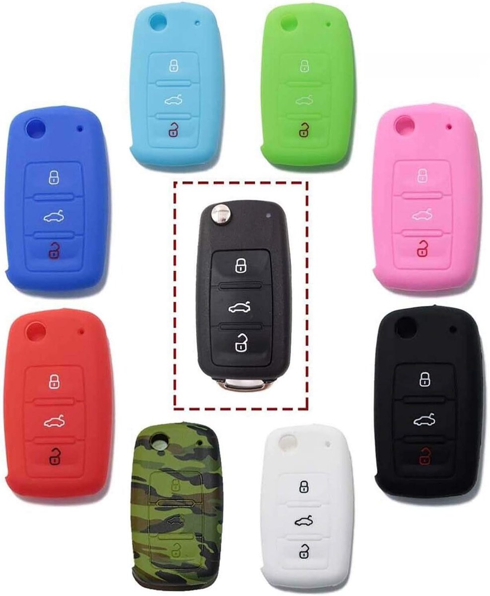 Sleutelhoes voor VW Seat Skoda Golf Polo Silicone VW-14 (groen)
