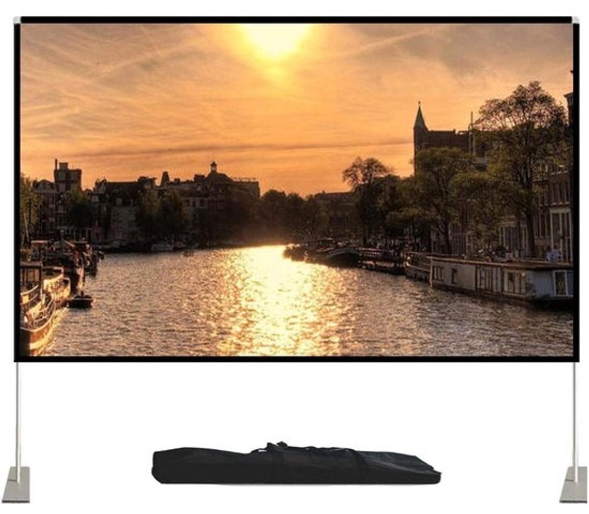 Projectiescherm Opklapbaar - Draagbaar Filmscherm - Home Cinema Ervaring - Kreukvrij Anti-Reflectie - 100 Inch 16:9 - Wit