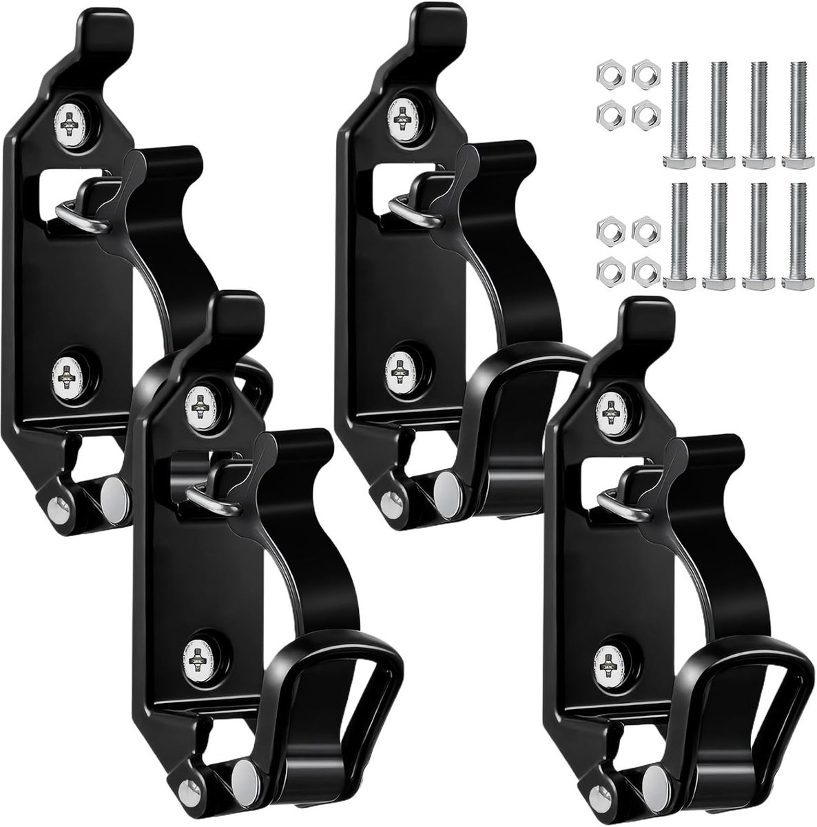 Dailygoods- Schephouder 4 x - Gereedschapswand - Bezemhouder - Robuuste Zinklegering - Wandmontagehouders - Geschikt voor Auto/Boot - Gereedschapshoud