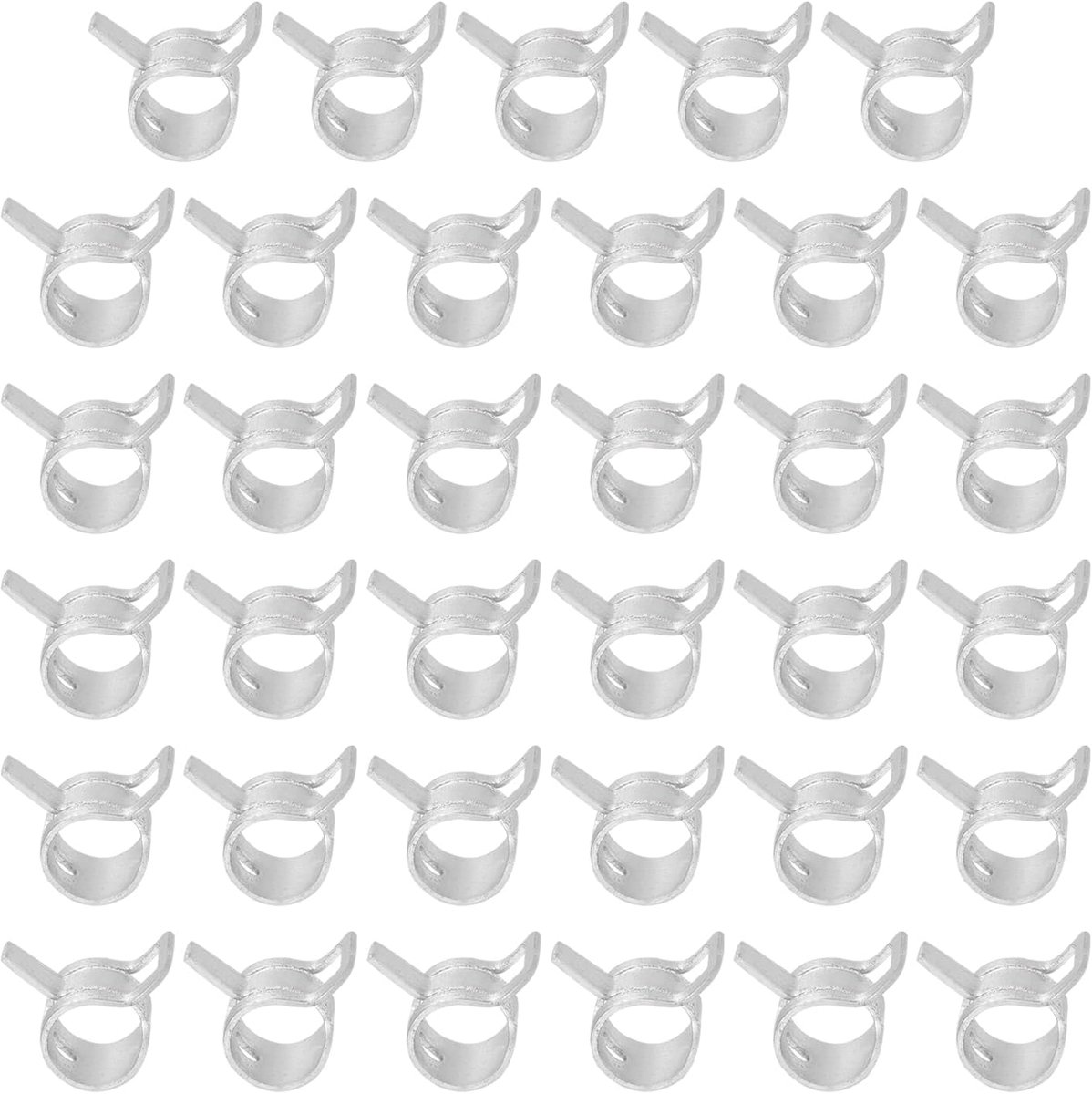 Veerband slangklemmen voor 8-9,2 mm OD-slang, 35 stuks siliconen vacuüm constante spanning bandclips voor brandstofleiding, siliconen luchtslang, waterpijp, zilver
