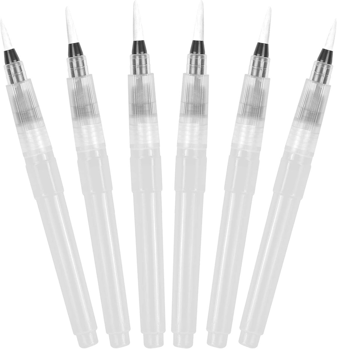 Set van 6 waterverf penselen, navulbare waterpenselen, penseelset voor aquarel en kleurpotloden, diverse punten voor schilderen