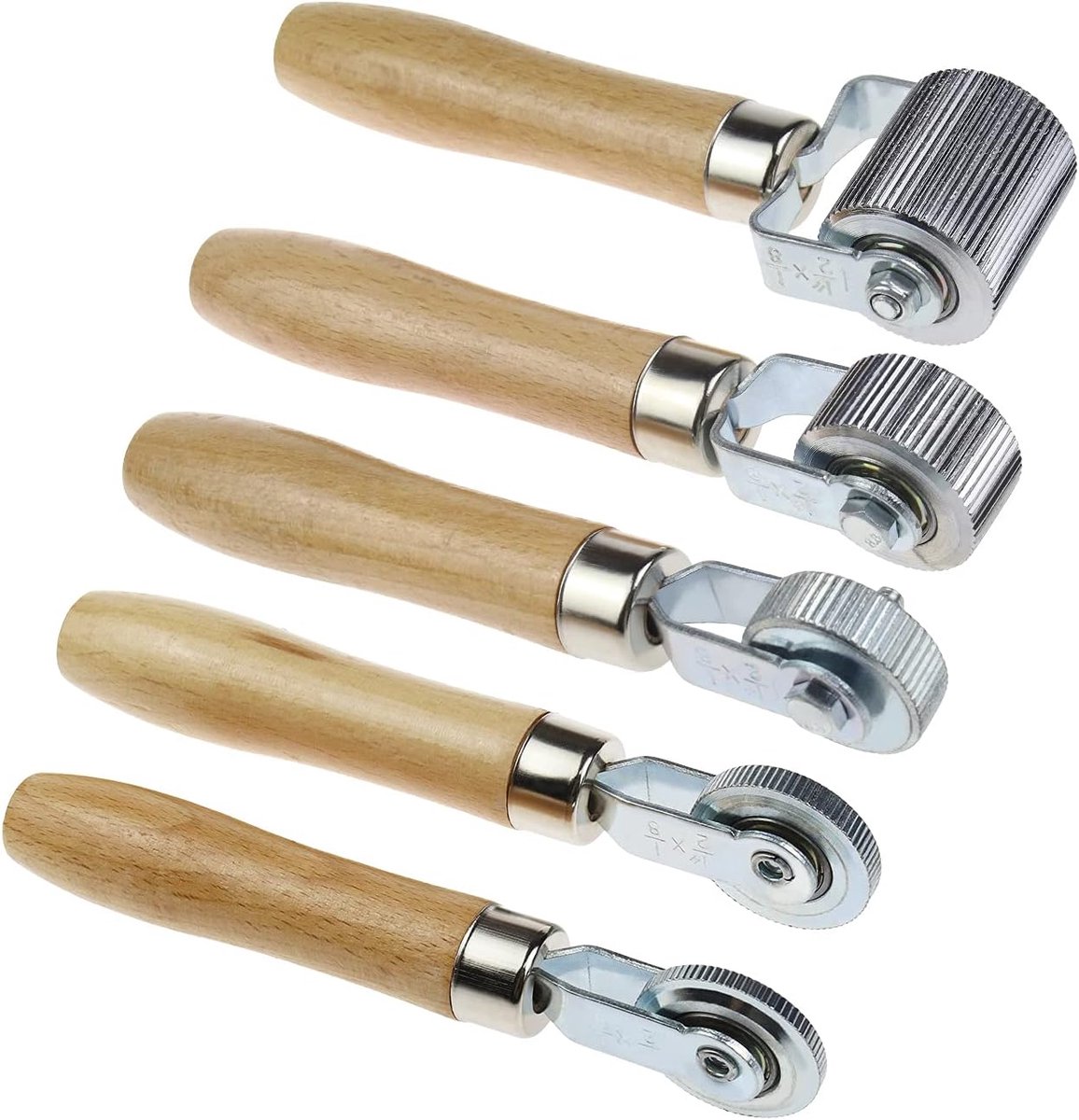 Dailygoods- Geluidsisolatie - 5 Stuks Auto Geluidsdempingsrol - Metalen Roller - Houten Handvat - Breedte 4/6/12/20/40 mm - Duurzaam en Stabiliteit -