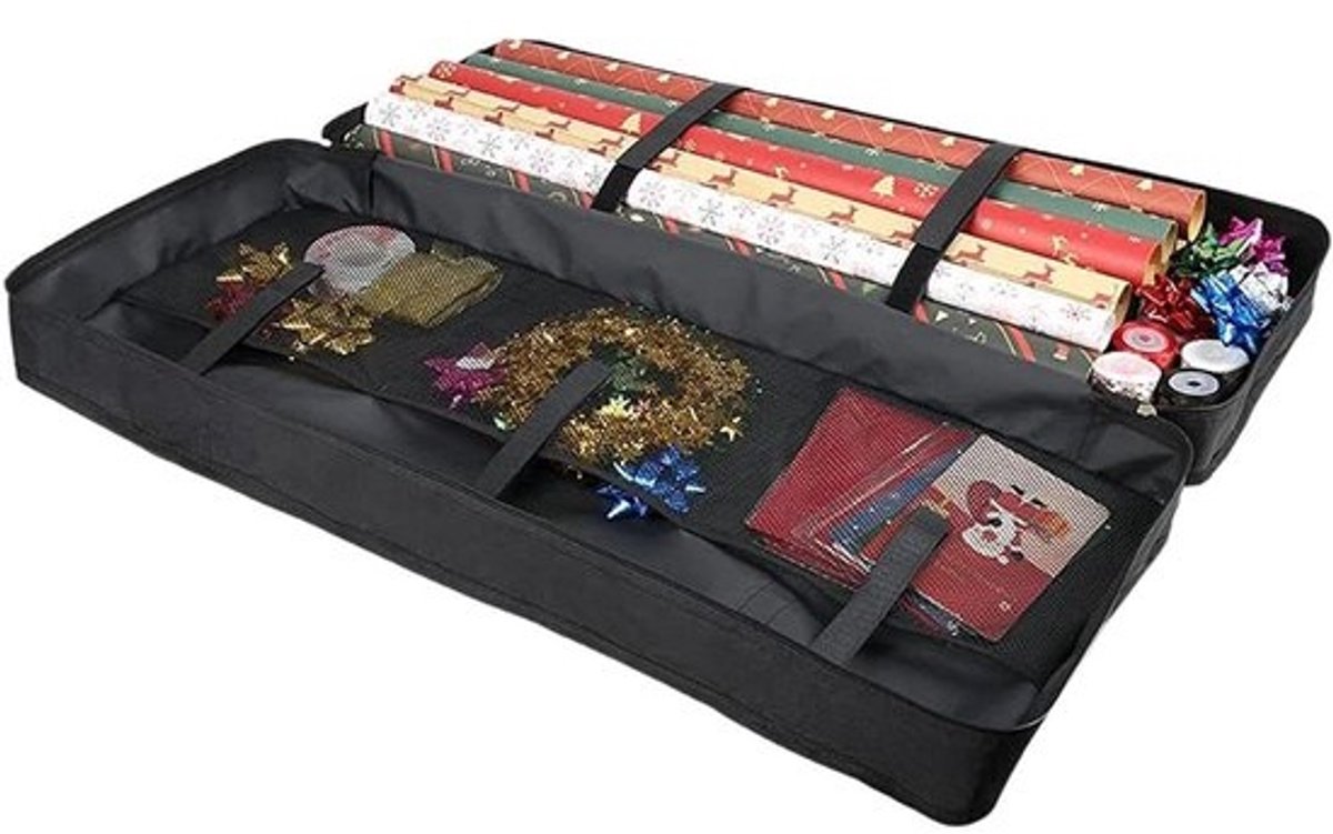 Inpakpapier Opbergtas - Cadeaupapier Organizer - Spullen Opbergen - Duurzaam Oxford Materiaal - 82 cm - Zwart