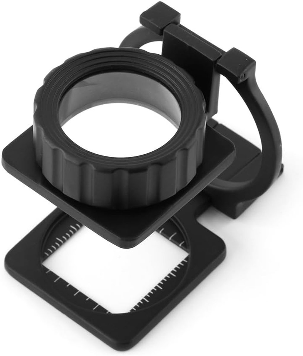 Dailygoods- Vergrootglas 15x Vergroting - Draagbaar/Opvouwbaar - Lensdiameter 28 mm - Zinklegering - Compact - Hoogwaardige Kwaliteitslens - Loep