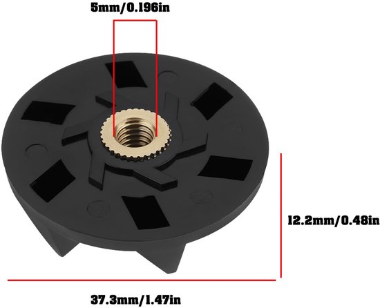Blenderkoppeling - 4 stuks - Metaal en kunststof - 37,3 x 12,2 mm — afbeelding 3
