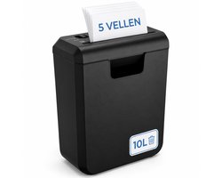 Papierversnipperaar – 10L – 5 A4 vellen – Creditcard Vernietiger – Zwart