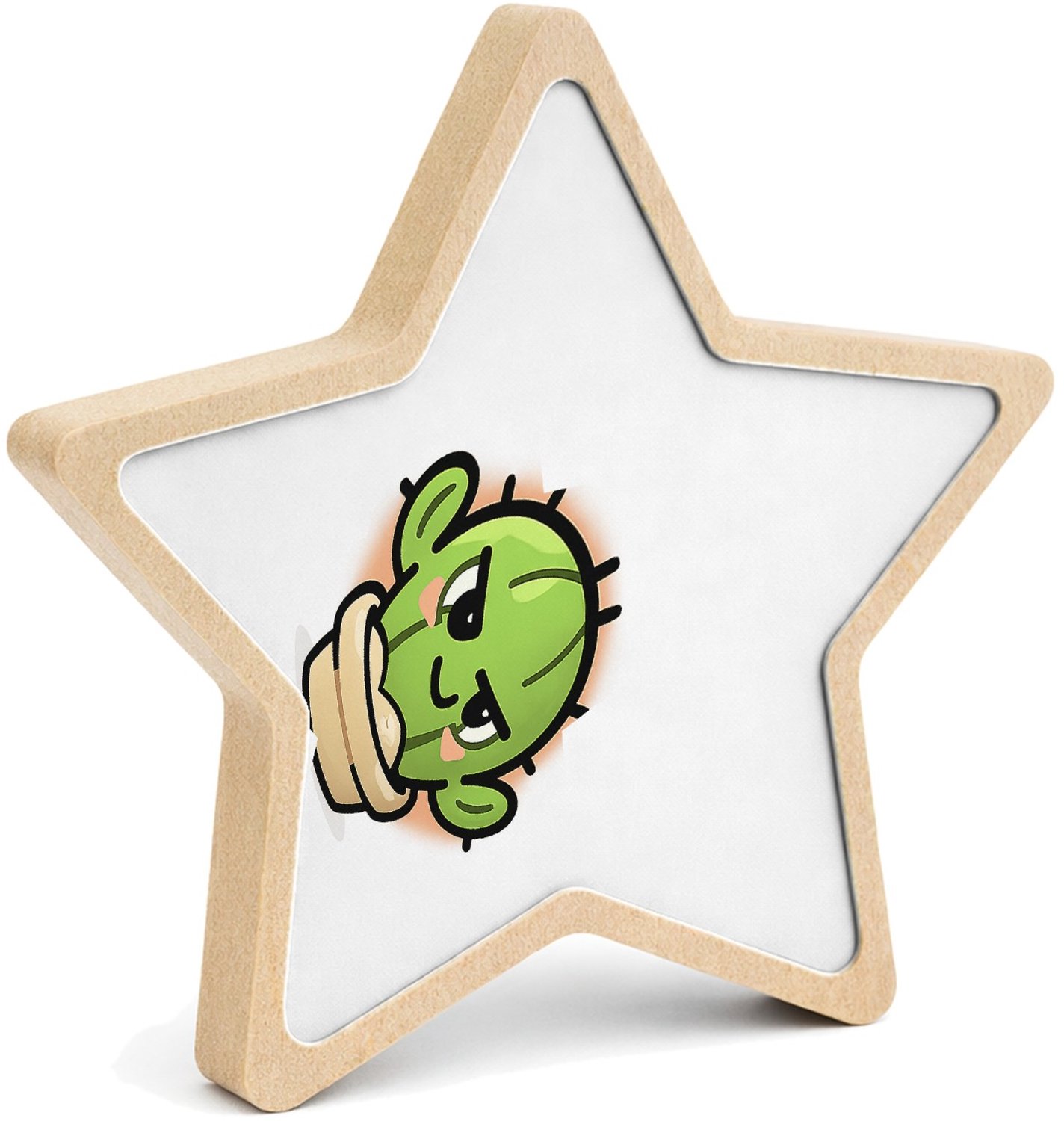 Mr Cadeautjes MDF fotolijst ster 14 x 13,5 - design Een compact dierenstatement met een andere speelse attitude | cadeau Wit