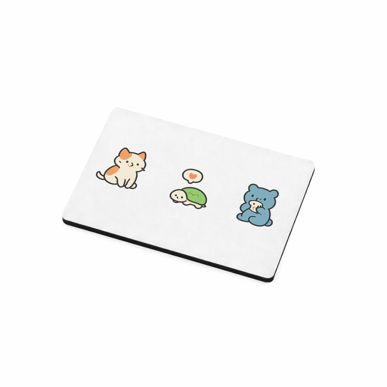 Mr Cadeautjes MDF magnetische fotolijst 7,5 x 5 - design Een rustige, speelse dierenrij met een kleine snack- of eetk | cadeau Wit