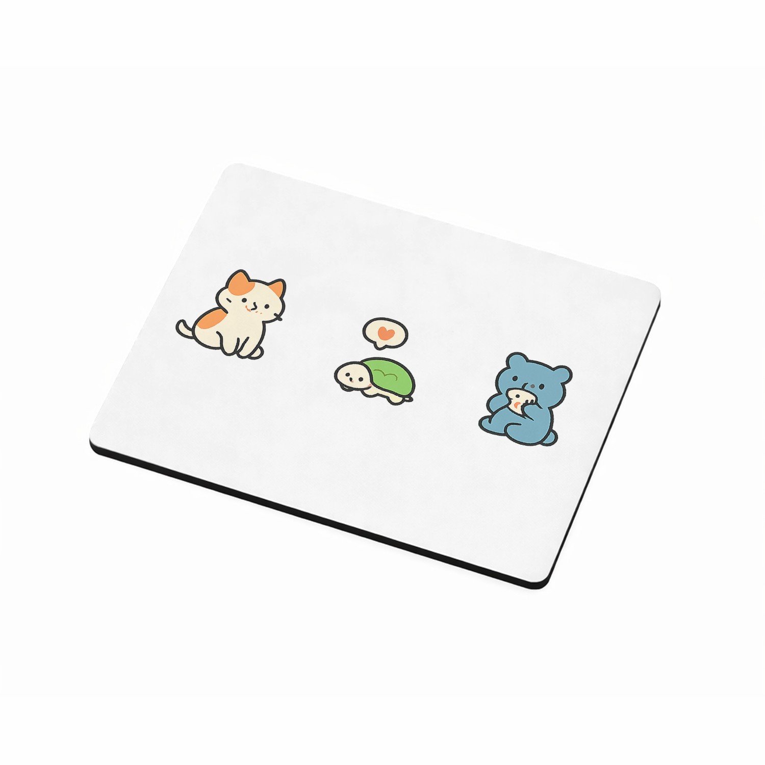 Mr Cadeautjes MDF magnetische fotolijst 9 x 7 - design Een rustige, speelse dierenrij met een kleine snack- of eetk | cadeau Wit