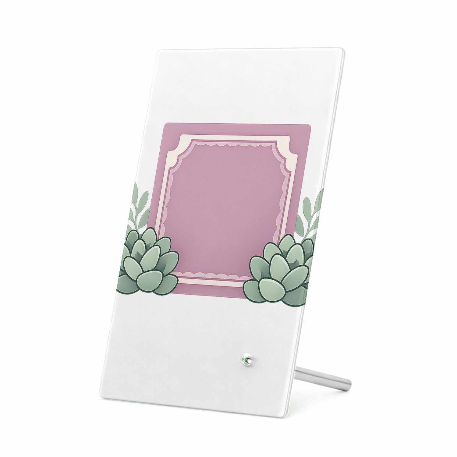 Mr Cadeautjes Glasframe 11 x 16 - design Een ronde plantenhanger met speelse quote en zachte pastelbl | cadeau Wit
