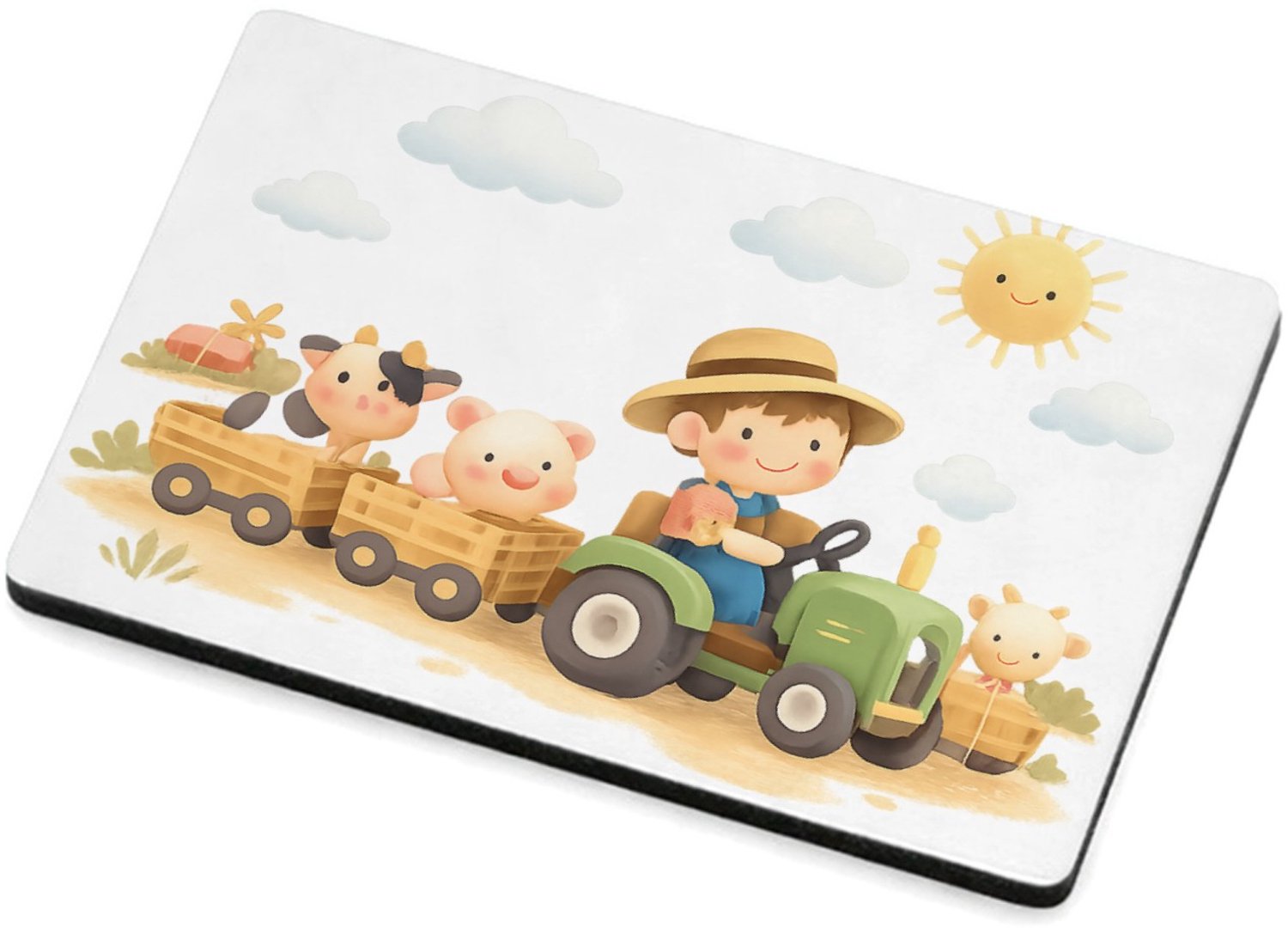 Mr Cadeautjes MDF magnetische fotolijst 7,5 x 5 - design Drie panelen met een zachte dierlijke reis door de seizoenen | cadeau Wit