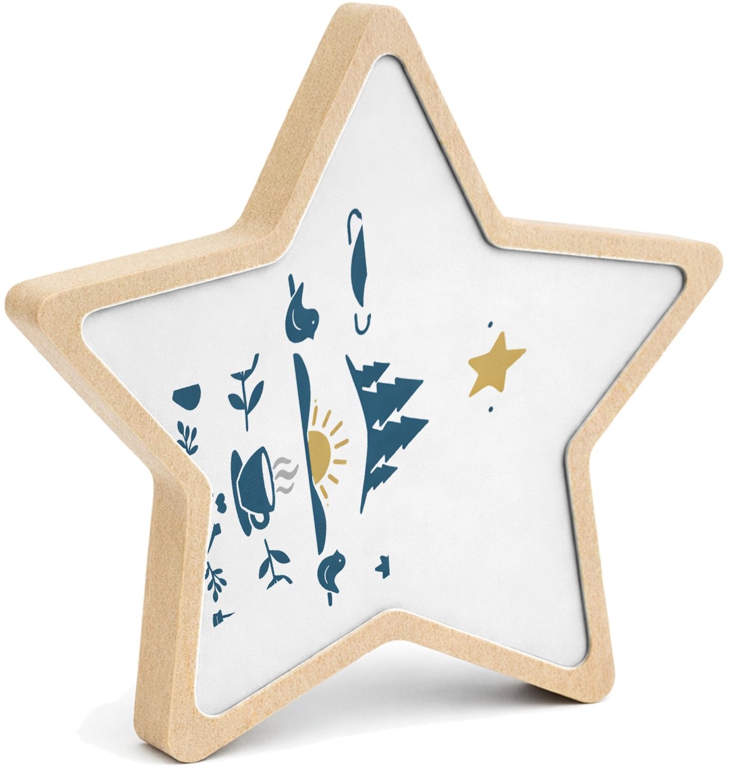 Mr Cadeautjes MDF fotolijst ster 14 x 13,5 - design Een onderscheidende waarderingsprint voor een ouderfiguur me | cadeau Wit