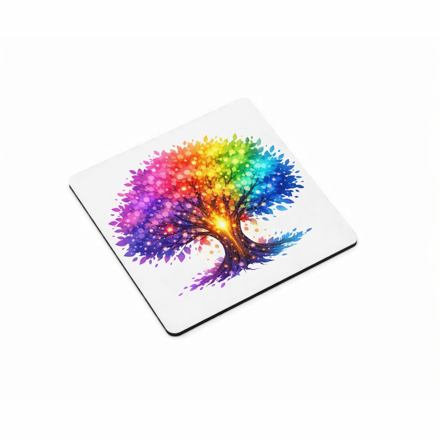 Mr Cadeautjes MDF magnetische fotolijst vierkant 9,5 - design Een fantasierijke vlindercompositie waarin één grote vlinder | cadeau Wit