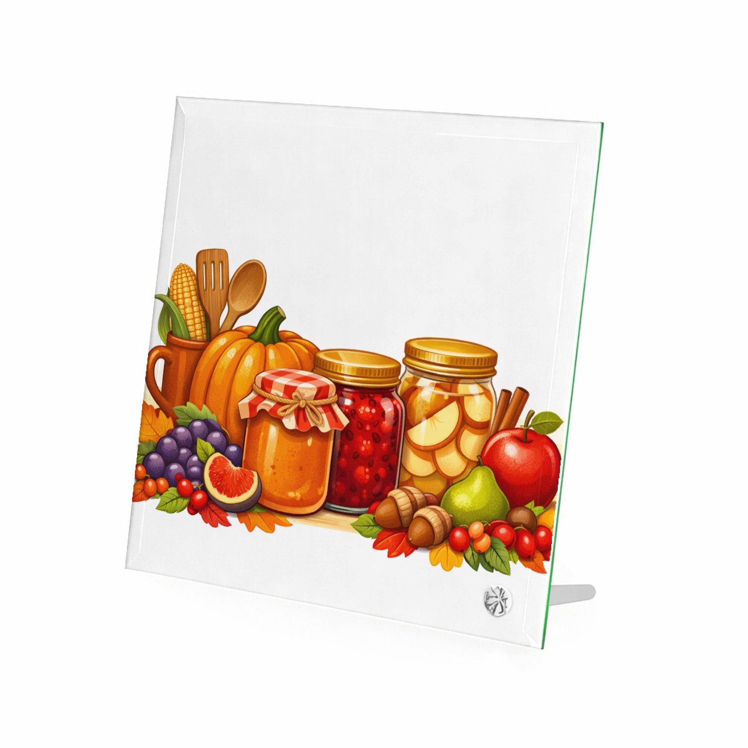 Mr Cadeautjes Glasframe 20 x 20 - design Een speels retro-voedselbeeld met een grote kopregel en een | cadeau Wit