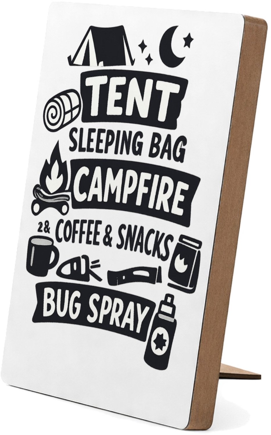 Mr Cadeautjes Glasframe/MDF 12,7 x 17,8 - design Een compacte humorprint over strandcomfort met dezelfde lijs | cadeau Wit