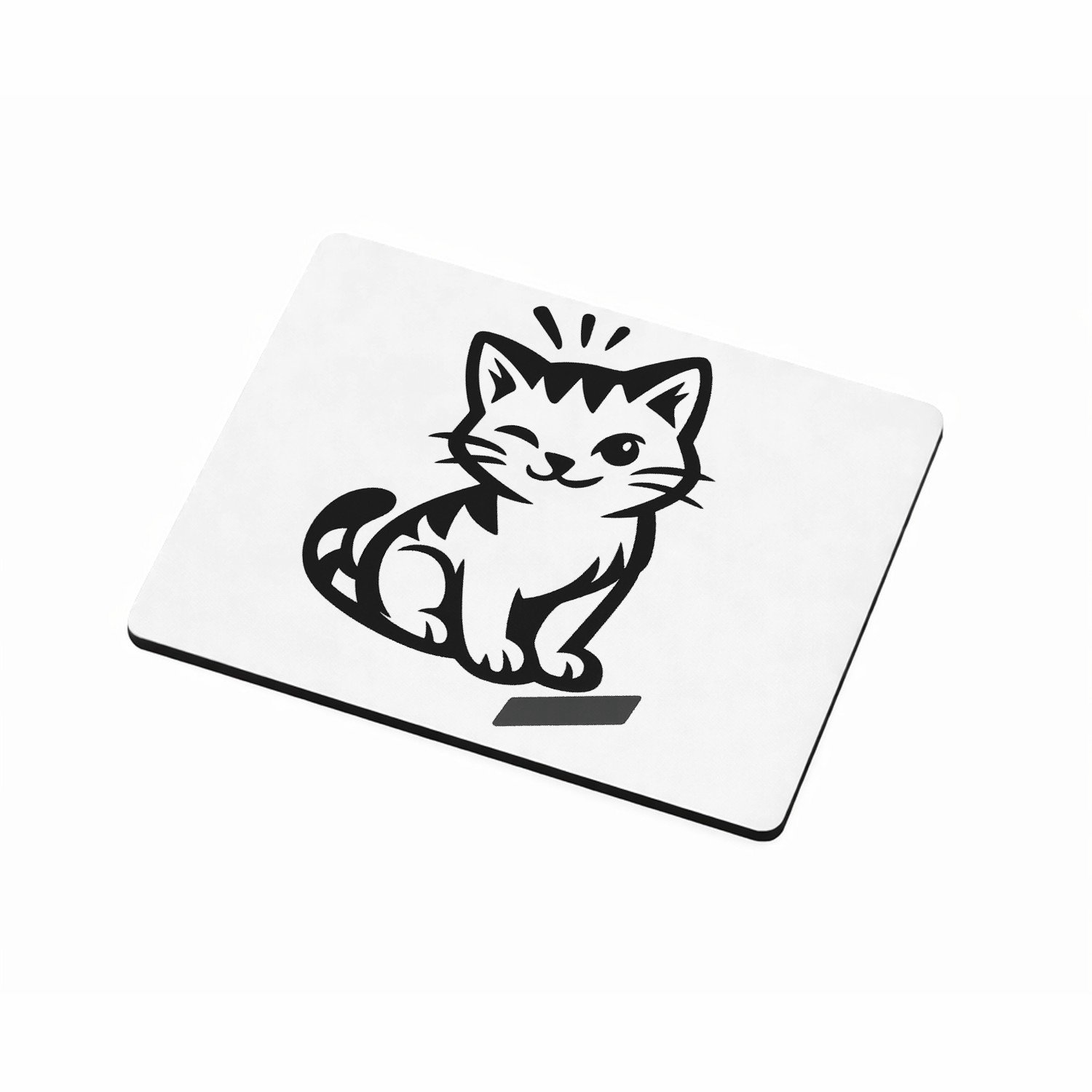 Mr Cadeautjes MDF magnetische fotolijst 9 x 7 - design Een compacte huisdierprint met een vriendelijke kat en een o | cadeau Wit
