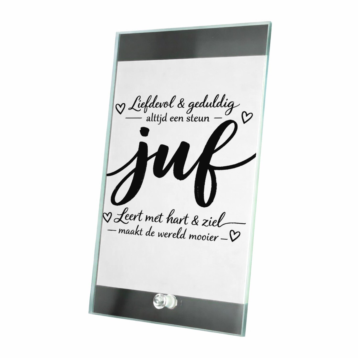 Mr Cadeautjes Glasframe 15 x 23 - design Een minimalistische tekstprint met een groot kernwoord, aang | cadeau Wit