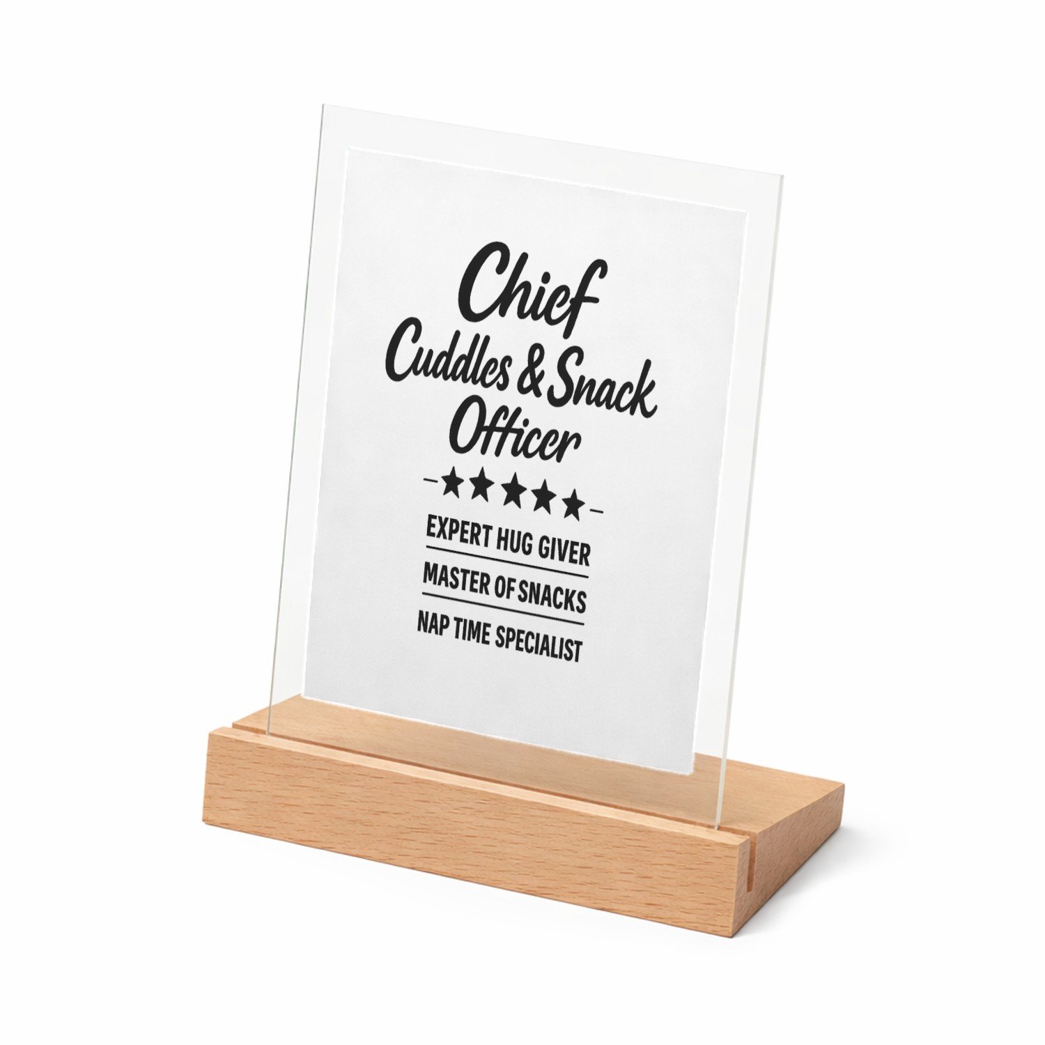 Mr Cadeautjes Glasframe met vaste tekst - design Een luchtige 'professionele titel' met een knipoog voor een | cadeau Wit