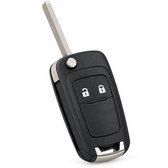 Jumalu Autosleutelbehuizing voor Opel – 2 Knops Klapsleutel met HU100 Sleutelblad – voor Astra J, Corsa E, Insignia, Mokka, Adam, Cascada, Karl & Zafira C – Zwart