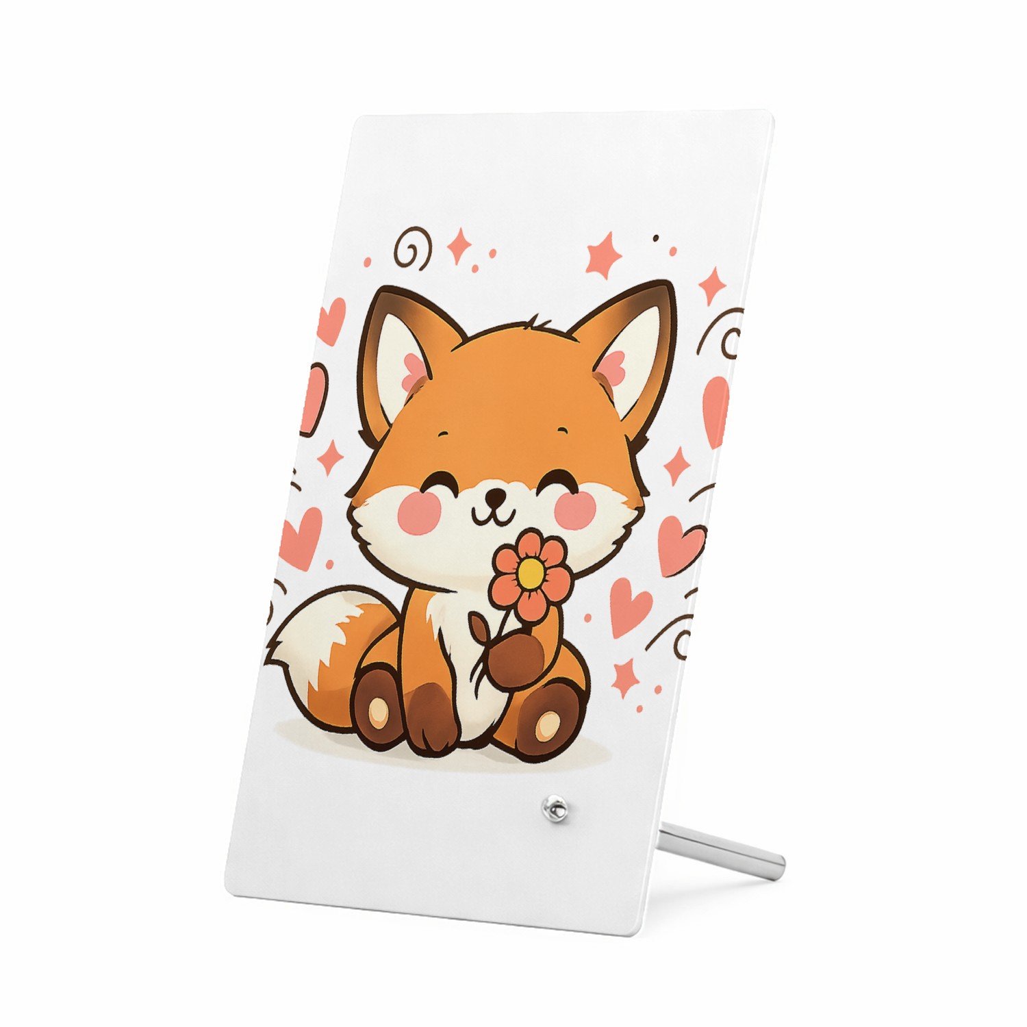 Mr Cadeautjes Glasframe 11 x 16 - design Een vrolijk waarderingsontwerp met een schattige mascotte en | cadeau Wit