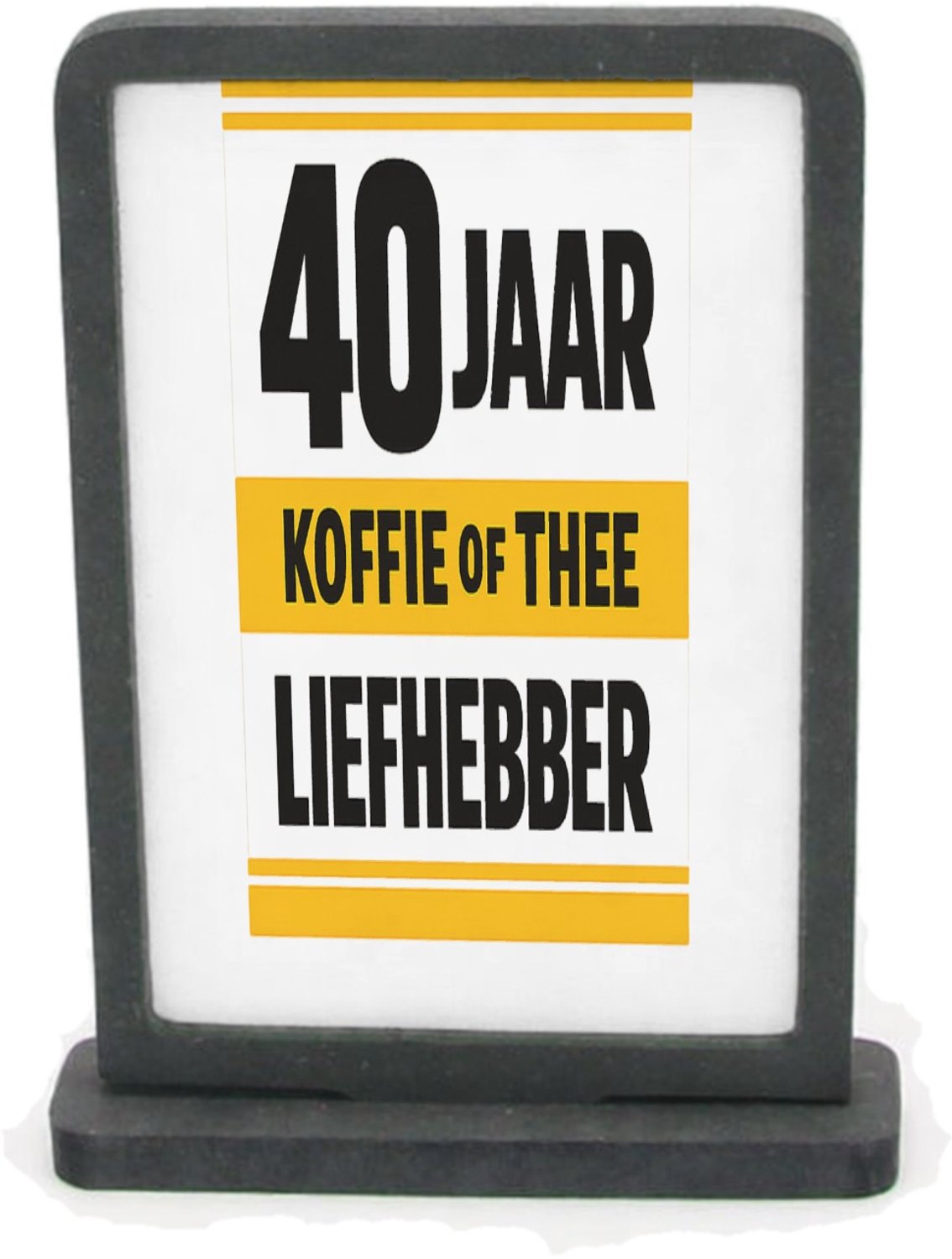 Mr Cadeautjes Houten fotolijst rechthoek met MDF inleg - design Humoristische jubileumopdruk rond een favoriete drank in een | cadeau Wit