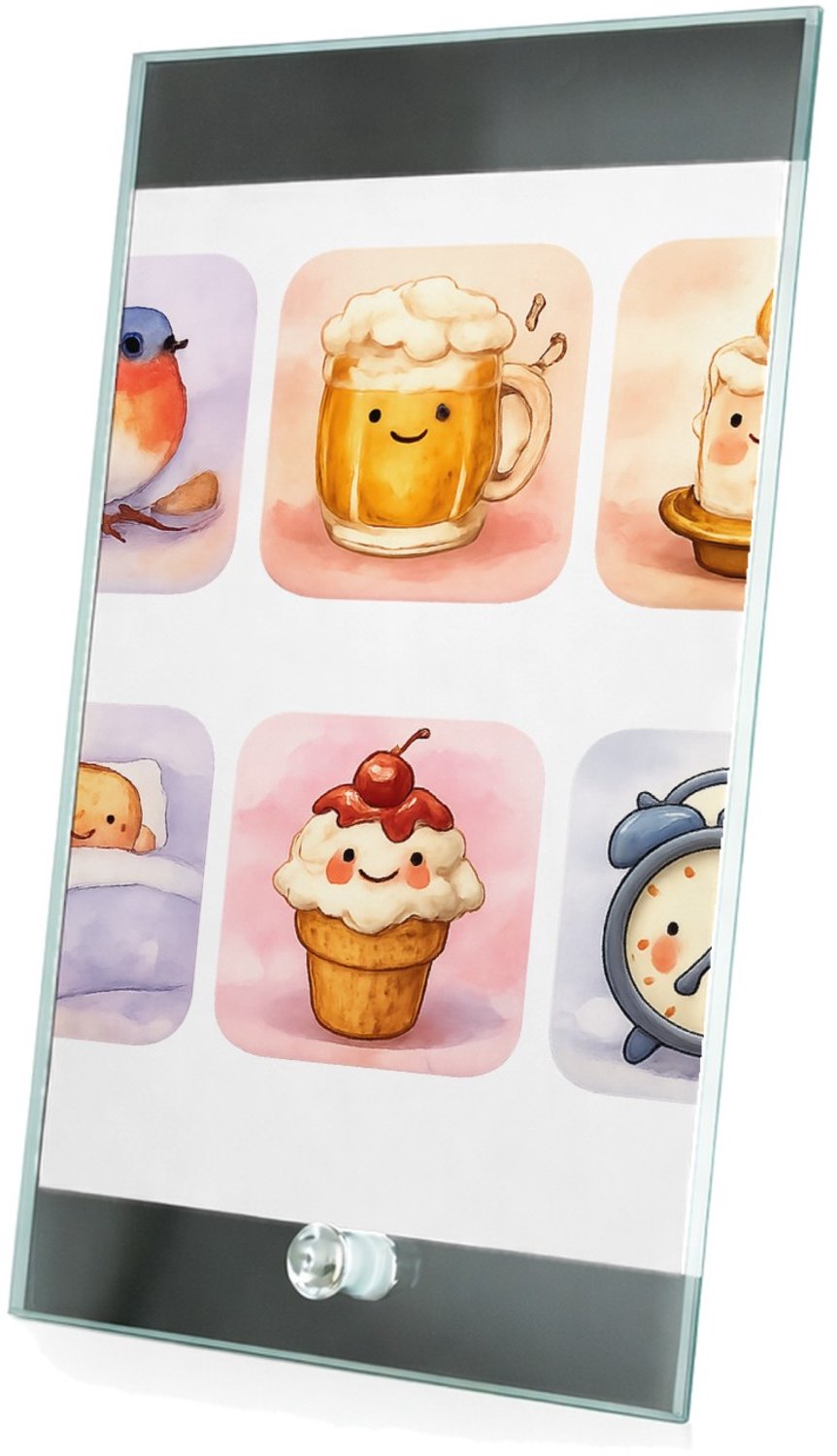 Mr Cadeautjes Glasframe 15 x 23 - design Huiselijke comfort-scène met een alledaags object als ‘karak | cadeau Wit