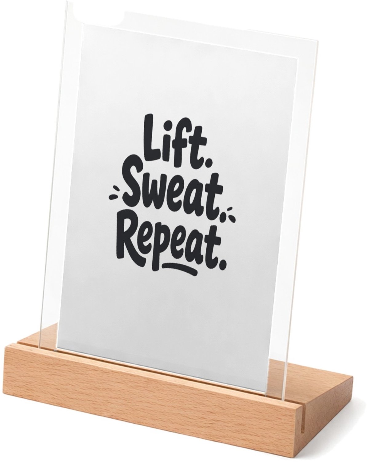 Mr Cadeautjes Glasframe met vaste tekst - design Minimalistische cadeautekst met een sportieve twist | cadeau Wit