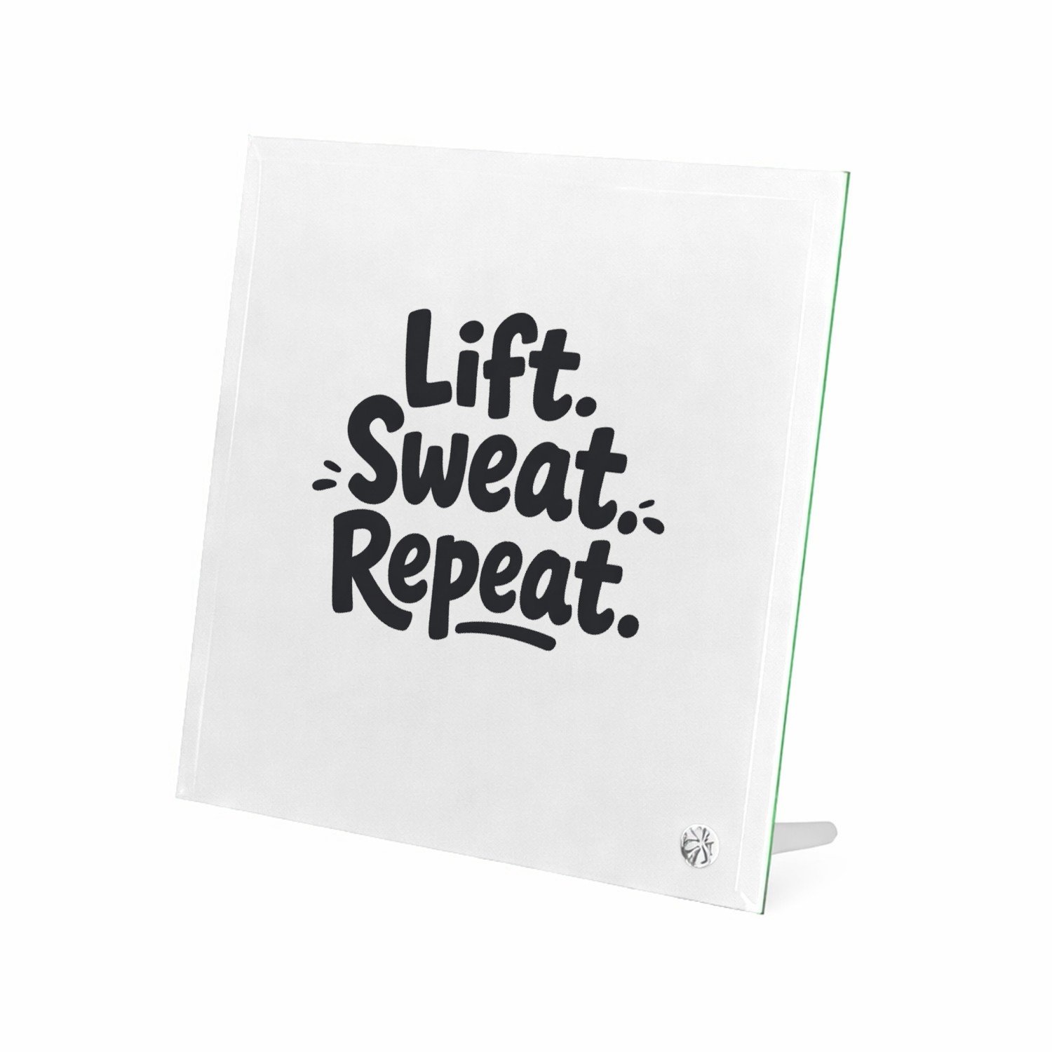 Mr Cadeautjes Glasframe 20 x 20 - design Minimalistische cadeautekst met een sportieve twist | cadeau Wit